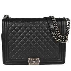 シャネル CHANEL ボーイシャネル マトラッセ30 ショルダーバッグ レザー ブラック チェーンショルダー レディース【中古】