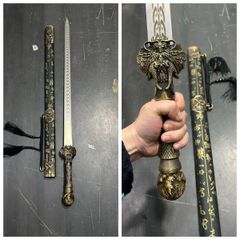 「漢龍」高マンガン鋼製 中国剣（全長101cm・龍紋装飾）　COSPLAY 装飾用”“非実戦 美術刀 刀装具 模擬刀 居合刀 日本刀 模造刀 鑑賞用 武具