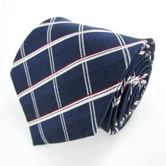 マリオヴァレンティノ ブランド ネクタイ シルク 格子柄 PO メンズ ネイビー MARIO VALENTINO 【中古】