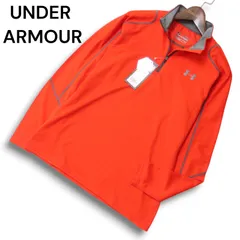 【新品 未使用】 UNDER ARMOUR アンダーアーマー ロゴ★ 長袖 ハーフジップ ポロシャツ Sz.M メンズ トレーニング ゴルフ