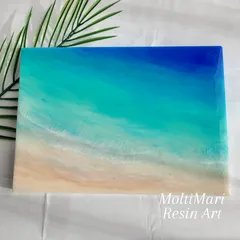 ウッドレジンアート☆No.281 絵画 ハワイ 西海岸風 海 波アート アート 