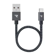 【大人気】Rampow Micro USB ケーブル 短い 【20cm/黒/持ち運び/QC3.0急速充電 】マイクロusbケーブル 超高耐久ナイロン 高速データ転送対応 Sharp Aquos Pad/Zeta Sony Xperia J1/A/Z3 Fu