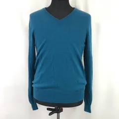UNIQLO【ユニクロ】 カシミヤ100%/セーター【メンズM/青系/blue】長袖Ｔシャツ カットソー/Vネック/Tops/Shirt◆BJ050-g