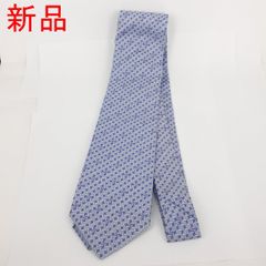 【新品】ハンティング ワールド ネクタイ シルク 幾何学模様 ブルー