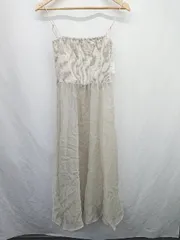 ◇ Θ mystic ペチコート付属 ノースリーブ 膝下丈 ワンピース サイズ1 ベージュ系 レディース E  【1507160029555】