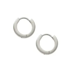 【シルバー×9mm】[Cream dot. クリームドット公式] ステンレス製 フープ 金属アレルギー つけっぱなし サージカルステンレス メンズ ペア 男女 中折れ キャッチレス 両耳用 大人  