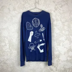 ヴィヴィアンウエストウッド2025SSスケッチ総柄スクエアスウェットシャツ