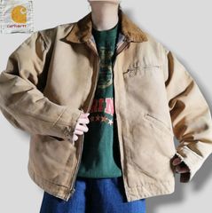 Carhartt デトロイトベージュ 00s 古着 短丈 アメカジ carhartt - 90年代 USA製 Carhartt カーハート デトロイト
