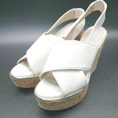 ◇ MERCURYDUO クロスベルト ウェッジソール シンプル 厚底 サンダル サイズ36 ホワイト レディース E  【1305290028406】