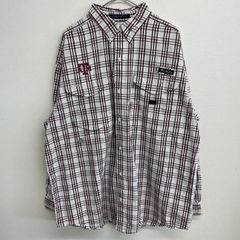 Columbia PFG フィッシングシャツ 長袖 チェック ブラウン ポケット付き【メンズL】
