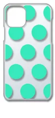 【新品未使用】iPhone11 Pro Max アイフォン11プロマックス クリア ハードケース ドット柄 水玉 (ミントグリーン) スマホケース カバー cl-iphone11max-dotbig-04
