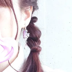 推し活 アクセサリー 概念グッズ イヤリング 痛くない ハート おしゃれ 大ぶり レディース 【 ハートウイング パープル 紫 】