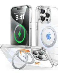 ★iPhone 15 Pro 用 ケース Magsafe対応 ワイヤレス充電 360°回転スタンド 縦横両対応 Gunwon スマホケース