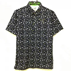 ★値下げ★【超美品】プーマ 半袖ポロシャツ ネイビー×白 リーフ柄 ボタンダウン メンズ ? ゴルフウェア PUMA