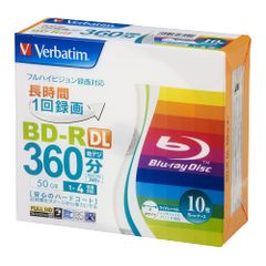 【数量限定】バーベイタム(Verbatim) Verbatim バーベイタム 1回録画用 ブルーレイディスク BD-R DL 50GB 10枚 ホワイトプリンタブル 片面2層 1-4倍速 VBR260YP10V1