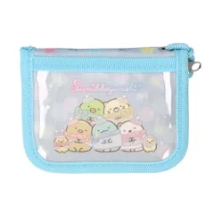 ☆ すみっコぐらしブルー ☆ キャラクター ウォレット 財布 キッズ キッズウォレット コインケース 紐付き 男の子 女の子 ショルダー 幼稚園 保育園 お財布 二つ折り かわいい おしゃれ ジュニア 折りたたみ 小銭入れ 首掛け オープンポケット パスケース
