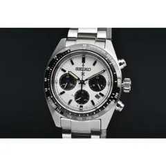 セイコー SBDL085 プロスペックス スピードタイマー クロノグラフ メンズ SS ソーラークォーツ V192 黒/白文字盤【新品同様】