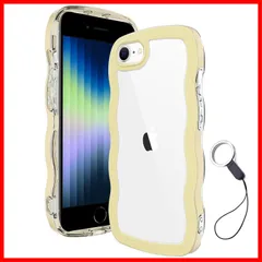 【特価セール】Casesmo iPhone SE 第3世代 用/iPhone SE2 / iPhone8 / iPhone7 ケース クリア 可愛い 韓国 TPU ウェーブ ソフト 滑り止め 薄型 軽量 耐衝撃 おしゃれ スマホケース ストラップホール付き ア