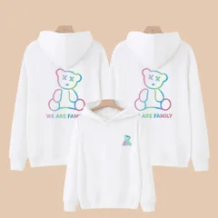☆ ホワイト ☆ 100cm ☆ パーカー キッズ 春秋 パーカー キッズ 子供服 トップス トレーナー 子ども服 男の子 女の子 スウェット おしゃれ かわいい 可愛い オシャレ 秋 冬 春 親子 ペアルック 親子ペア お揃い おそろい リンクコーデ