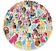 ディズニープリンセス ステッカー 白雪姫 アリエル ベル シンデレラ ジャスミン オーロラ姫 ラプンツェル 不思議の国のアリス アナ雪 ムーラン ウォルト・ディズニー ウ壁紙シール wallsticker disney 3～6cm*50枚セット JP1