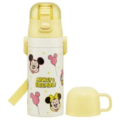 ミッキー＆フレンズ 水筒 ステンレスボトル 子供用 2WAY コップ＆ストロー 子供 子ども キッズ ディズニー キャラクター 風船 スケーター