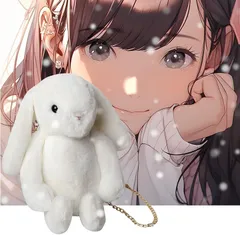 DearJapan ぬいぐるみポシェット うさぎ 斜めがけ ショルダーバッグ 地雷系 痛バッグ 量産型 ゆめかわ 病みかわ ロリータ(ホワイト)