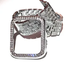 Apple Watch キラキラ　ステンレスバンド　アップルウォッチカバー　ケース&ベルトセット　シルバー