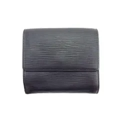 【最大30％OFF】ルイ・ヴィトン LOUIS VUITTON 二つ折り財布 エピ ポルトモネビエカルトクレディ ブラック レディース 中古