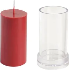 Leiasnow キャンドル モールド 型 円柱 ソイワックス 手作り ハンドメイド ロウソク キャンドルモールド プラスチック( 5x10cm・クリア)