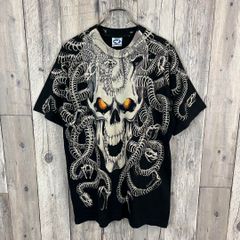 nos 90s USA製 リキッドブルー メデューサ スカルTee XL - メルカリ
