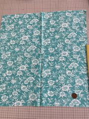 フィードサック　ターコイズに白の花　FS_101