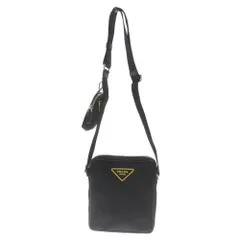 PRADA (プラダ) ポーチ付き ナイロン ショルダーバッグ ブラック/イエロー 2VH 112のサムネイル