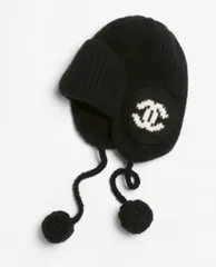 本日お値下げCHANEL ❤️美品黒 ニット帽 編み込みデザイン 新品未使用 大人気 chanel25B 新作 ココマーク ニット帽 黒