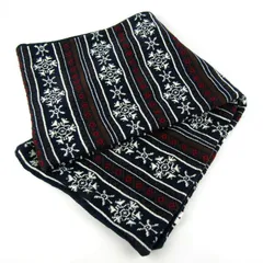 ニコアンド マフラー ノルディック柄/無地 厚手 アウトドア 小物 メンズ レディース ネイビー niko and... 【中古】