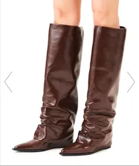 <SY>カバードウェッジ ロングブーツ65　ダークブラウン