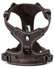 cocomall 犬用ハーネス 犬用胴輪 ドッグ ペット用品 ハーネス 3M反射材料 訓練 ナイロン製 小型犬、中型犬、大型犬に向け 通気性 調節可能 (XS, ブラウン)