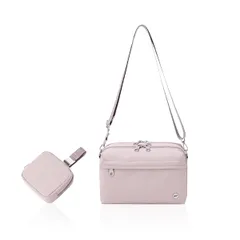 [Arena Leo] ショルダーバッグ レディース 軽量 斜めがけ カジュアル 小さめ 肩掛けバッグ 撥水 ミニポーチ付き (ライラックピンク) [ライラックピンク]