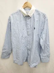 ◇ U.S.POLO ASSN ユーエスポロアッスン ストライプ ボタンダウン BD 長袖 シャツ サイズM ブルー ホワイト系 メンズ P  【1407100011056】