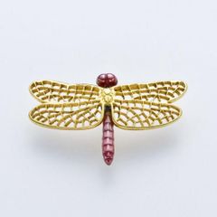 ⭐︎美品⭐︎K18 トンボモチーフ ブローチ 色石付き 7.4g オススメ品 