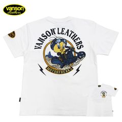 ルーニーテューンズ バンソン 半袖Tシャツ トゥイーティーバード MOTORFREAKS 刺繍Tシャツ LTV-2505 ホワイト 白 新品