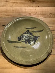 時代絵変わり角手塩皿十客魚紋】骨董アンティークインテリア