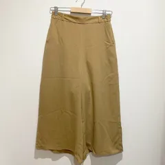 GU ジーユー　レディース　パンツ　ガウチョパンツ　ワイドパンツ　ロング丈　ウエストゴム　無地　単色　ベージュ系　Lサイズ　ゆったり　リラックスシルエット　定番　着回し　シンプル　カジュアル　SU162h592