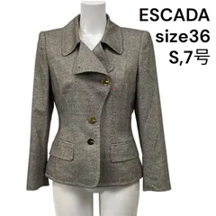 ◆美品 エスカーダ ESCADA テーラードジャケット 長袖 シルク ウール ブラウン 36 S 7号 レディース S5U334のサムネイル
