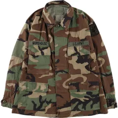 古着 90年代 米軍実品 迷彩柄 ウッドランドカモ リップストップ B.D.U ミリタリージャケット USA製 MEDIUM-XX-SHORT/eaa543875