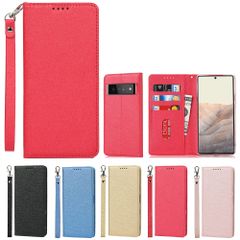 【数量限定】PU皮革 手帳型ストラップ付き ケースカバー Pixel6 明るい色 Google Google 内蔵マグネット for for 財布型 携帯カバーカードポケット 手帳 ケース レッド 6 Pixel