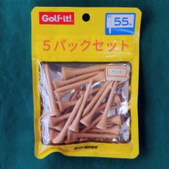 シェルパック ウッドティー 55㎜ ニス 5袋 セット  フィールドナンバー 30904 メンズ レディス プロ PGA グリーンフォーク 飛距離 アップ ドラコン ドライバー アイアン ゴルフ