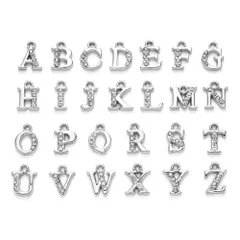 26個セット アクセサリー パーツ ネックレス チャーム ブレスレット 英字 ローマ字 基礎パーツ ジュエリー作り アルファベット デコキット クラフト手芸 手作りキット DIY飾り物
