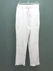 ◇ w closet ウエストゴム 腰ひも くすみカラー 裾口フリル ストレートパンツ 表記なし パープル レディース E  【1308160028926】