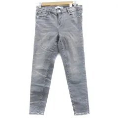 ザラ トラファルック ZARA Trafaluc デニムパンツ ジーンズ スキニーパンツ アンクル丈 ローライズ ウォッシュ加工 8 L グレー /YM25