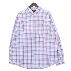 ラルフローレン 長袖ボタンダウンシャツ CLASSIC FIT チェック柄 メンズUS-XXL ライトブルー系 hsc-0015n